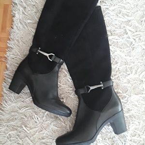 Womens knee high boots with rubber bottom